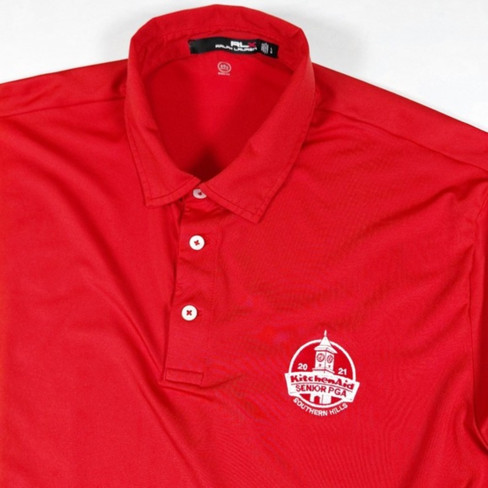 RLX‎ Ralph Lauren Mens Red 2021 Senior PGA Southern Hills Golf Polo Shirt Large